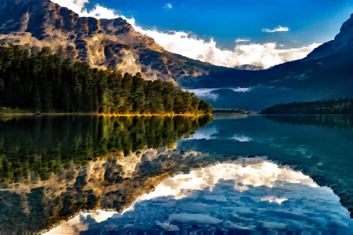 Surreal Canadian Lake Clipart