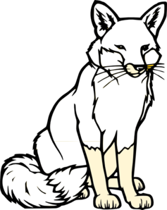 Black And White Fox At Vector Clipart