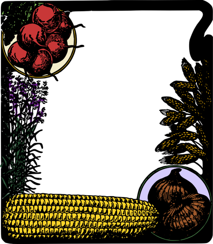 Corn And Onion Frame Clipart