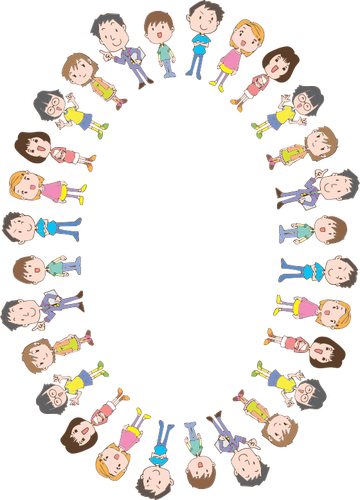 Oval Frame With Kids Clipart