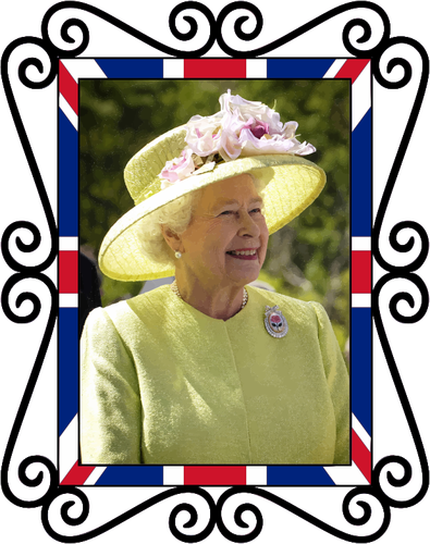 Image Of Color British Queen Photo In Standalone Frame Clipart