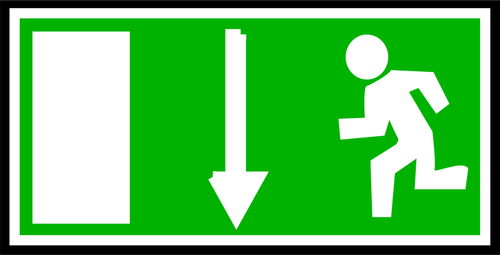 Green Rectangular Exit Sign With Border Clipart