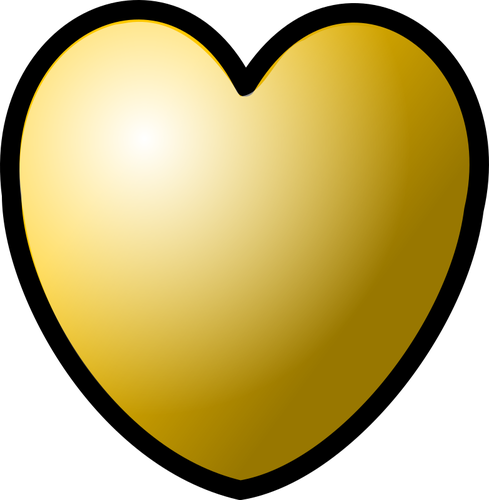 Of Gold Heart With Thick Line Border Clipart