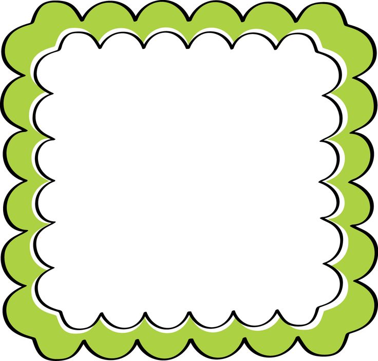 School Theme Border Green Scalloped Frame Clip Clipart