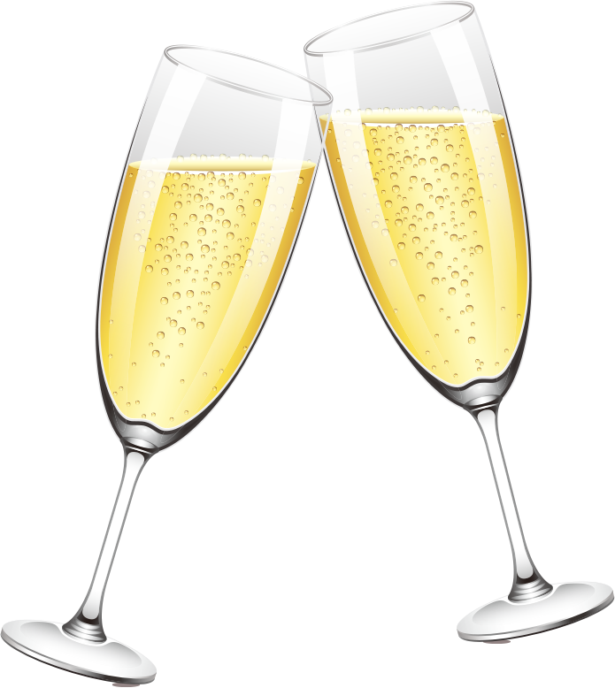 Glass Of Champagne Two Glasses Free Frame Clipart