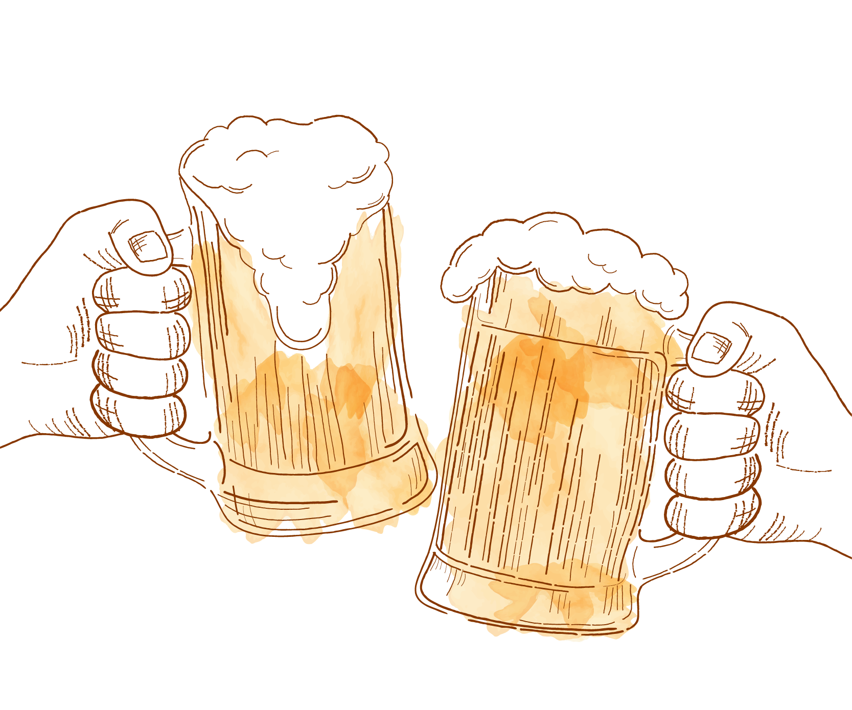 Cheers Oktoberfest Beer Cartoon Icon Free Frame Clipart
