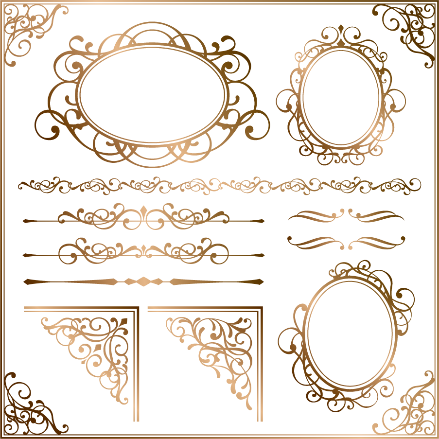 Picture Gold Pattern Frame Ornament Euclidean Vector Clipart