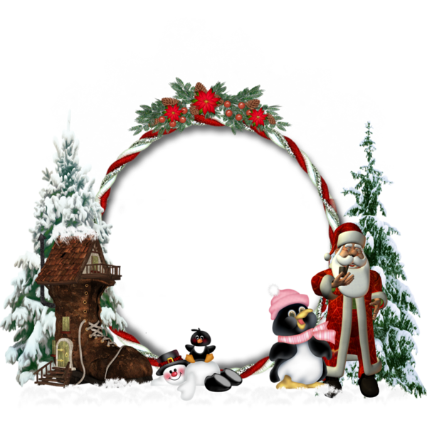 Picture Soi Frame Claus Tree Day Santa Clipart