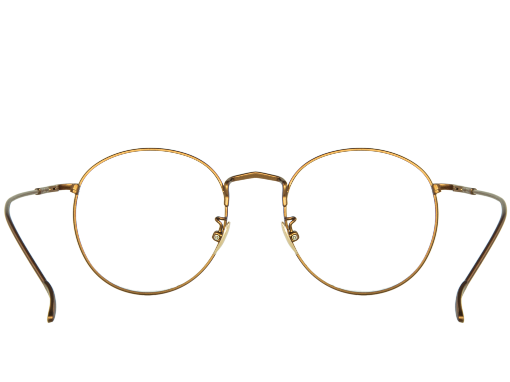 Brown Copper Frame Goggles Thin Glasses Clipart