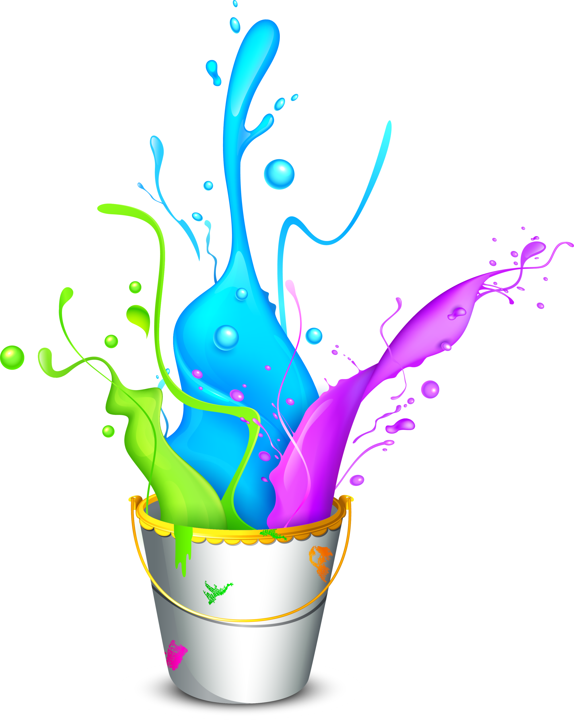Paint Wallpaper Bucket Colorful Holi Free Frame Clipart