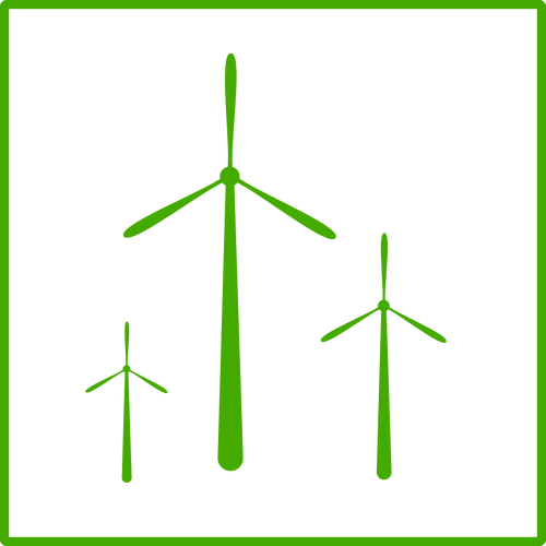 Of Eco Green Wind Energy Icon With Thin Border Clipart