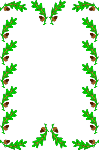 Of Oak Leaf Decorated Frame Clipart