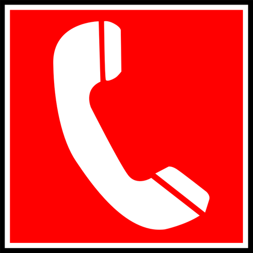 Of Emergency Telephone Sign Label With Border Clipart