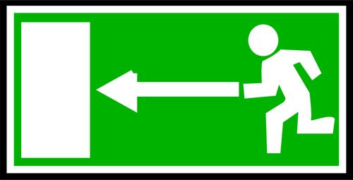 Green Rectangular Exit Door Sign With Border Clipart