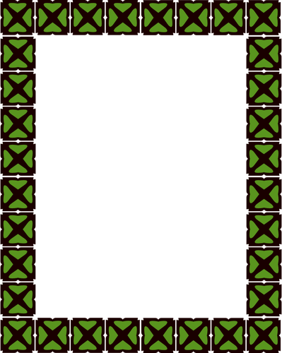 Square Frame In Black And Green Clipart