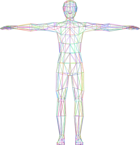 Colorful Wireframe Man Image Clipart
