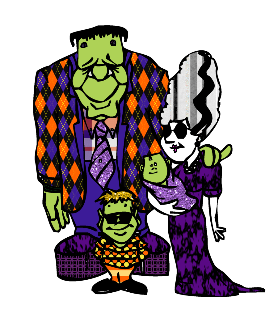 Frankenstein Dibujo De La Familia Kid Clipart