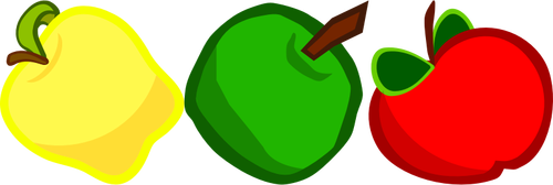 A Yellow, Green And Red Apple Clipart