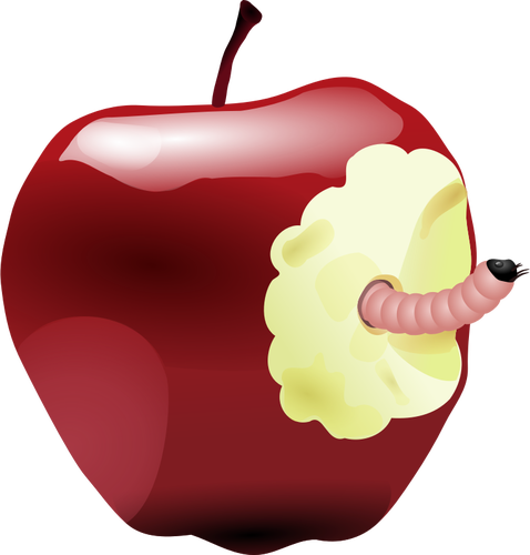 Of Worm In An Apple Clipart