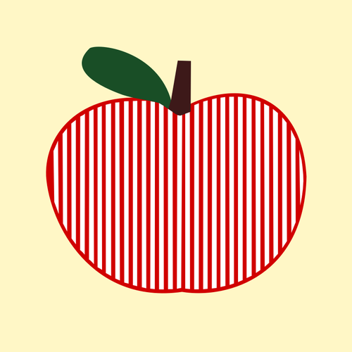 Of Striped Symmetrical Apple Clipart