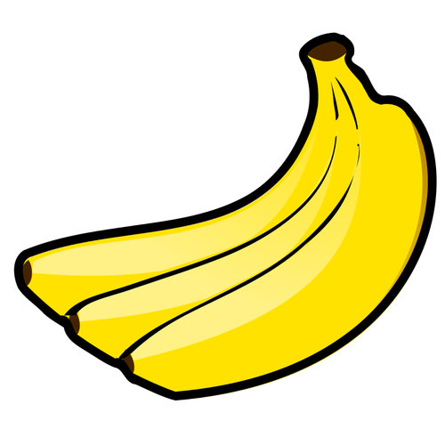 Three Yellow Bananas Clipart