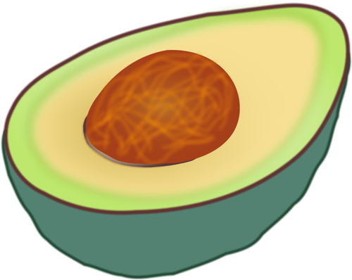 Avocado Cut In Half Clipart