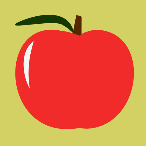 Red Apple With A Leaf Clipart