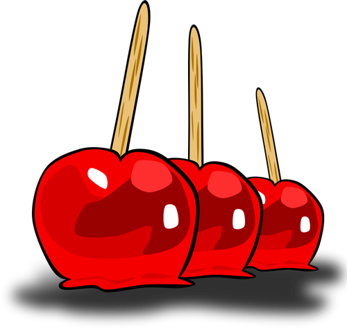 Candied Apples On Sticks Clipart