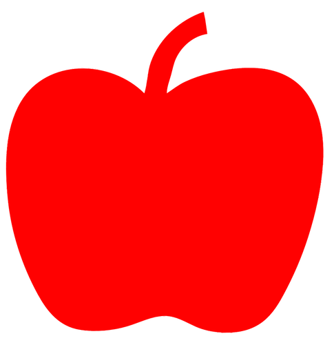 Of Simple Red Apple Outline Clipart