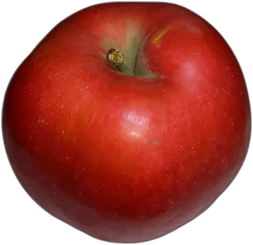 Red Apple With Green Leaf Clipart