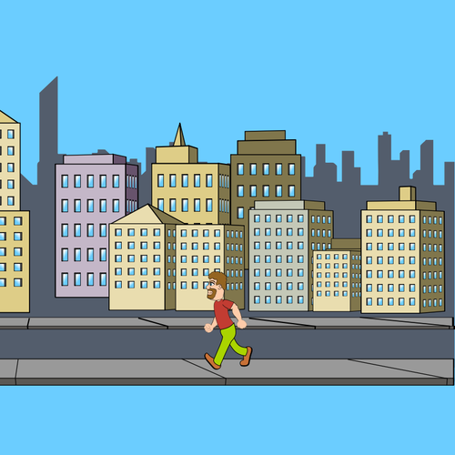 Animated Walking Scene Clipart