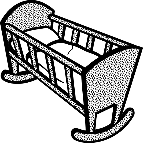 Illustration Of Spotty Baby Cot Clipart