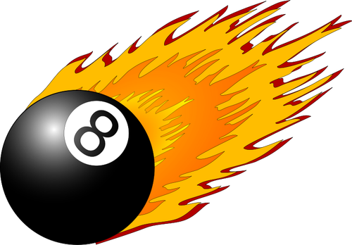 Snooker Ball With Flames Clipart