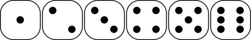 Of Six-Sided Dice Faces From 1 To 6 Clipart