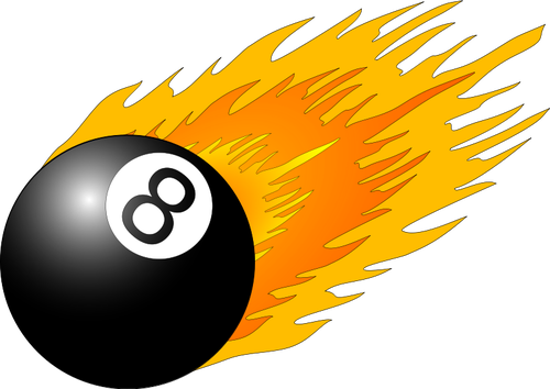 Billiard Ball With Flames Clipart