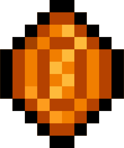 Pixel Orange Gem Clipart