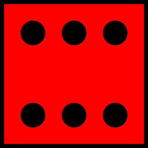 Six Dots On Red Background Clipart