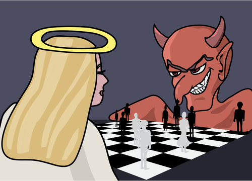 Demon Vs Angel Chess Game Clipart