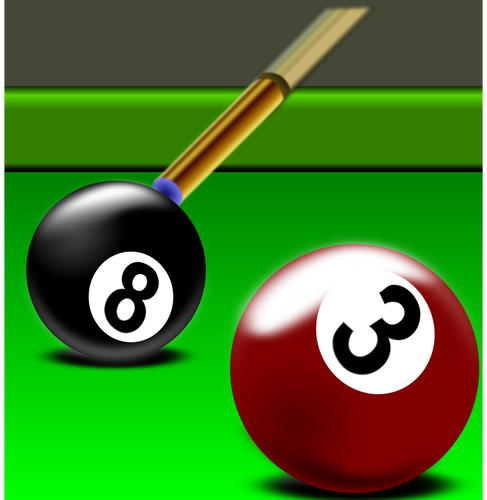 Illustration Of Black And Red Billiard Balls Clipart