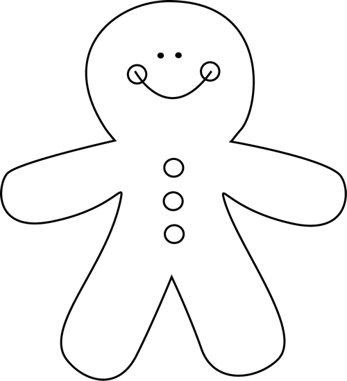 Gingerbread Man Man Black And White Kid Clipart