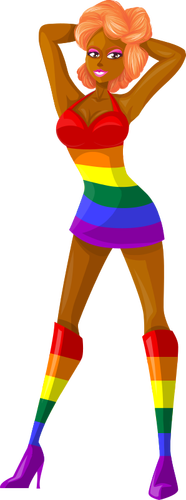 Exotic Danseuse In Lgbt Colors Clipart
