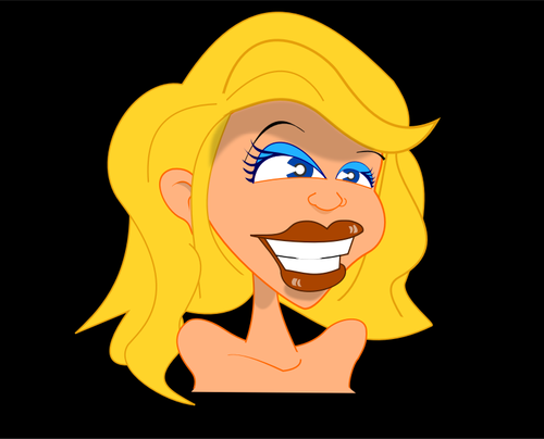 Of Blonde Girl Smiling Clipart