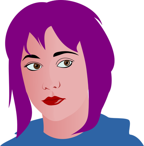 Purple Haired Girl Clipart