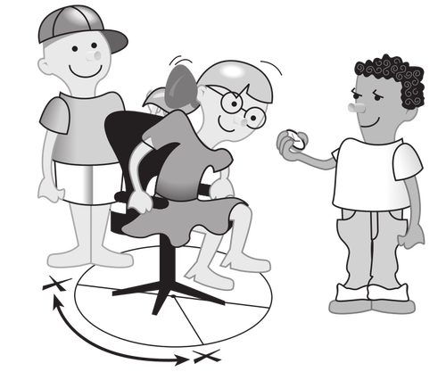 Three Kids Playing On Chair Clipart