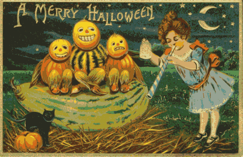 Halloween Retro Card Clipart
