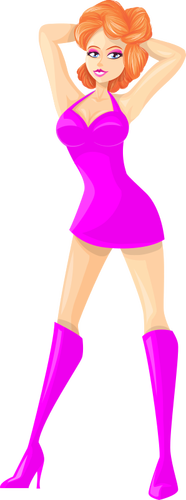 Red-Head In Pink Clothes Clipart
