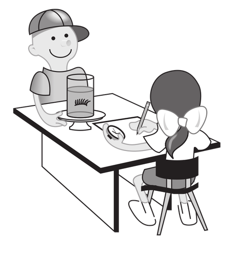Kids Experimenting At Table Clipart