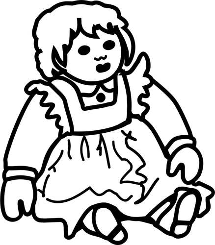 Posh Doll Outline Clipart