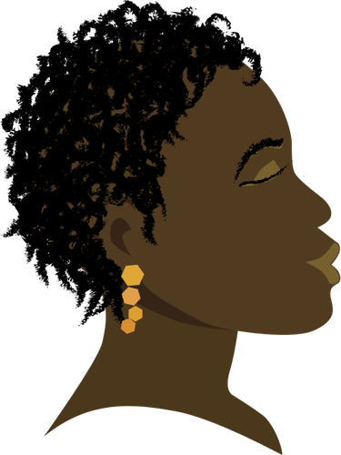 African Girl With Closed Eyes Profile Clipart