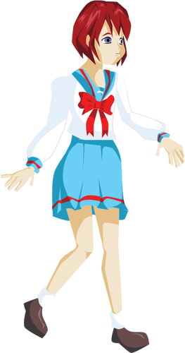 Anime School Girl Clipart